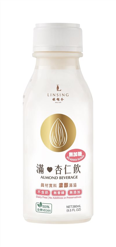 《LINSING 林銀杏》【160%加厚無糖】滿杏仁飲280ml (單瓶裸裝)